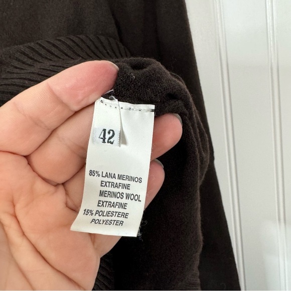 Vestimenta Sweater 42 Women Brown Pullover Merino Wool Cozy Fall - Picture 8 of 8